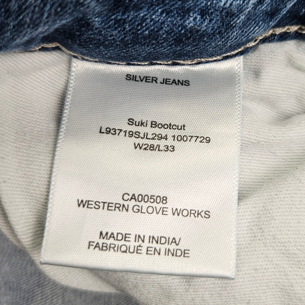 Silver Suki Bootcut Jeans Women's 28 L33 Mid Rise Med Wash Denim Stretch Blue - Picture 2 of 8